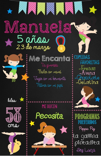 Pizarra Poster Gimnastas Editable 0