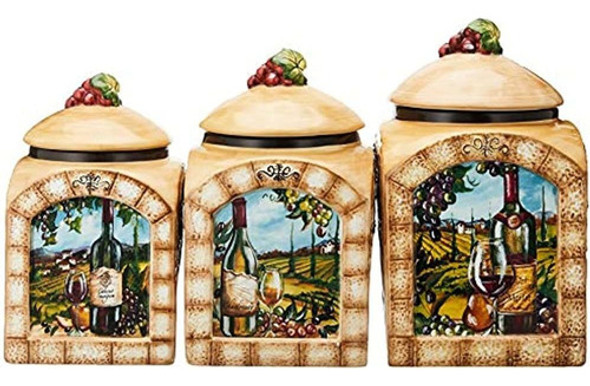 Certified International Tuscan View 3piece Canister Set 60ou 0