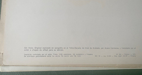 Álvaro Cármenes, Club De Grabado 1979, Impresión Offset 1
