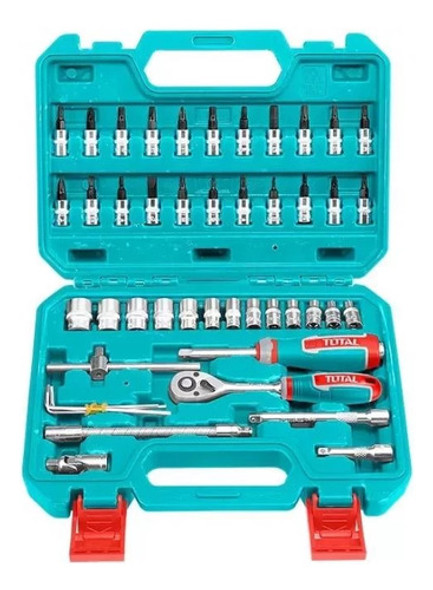 Set 46 Piezas De Dados Y Puntas 1/4 Total Tht141462 0