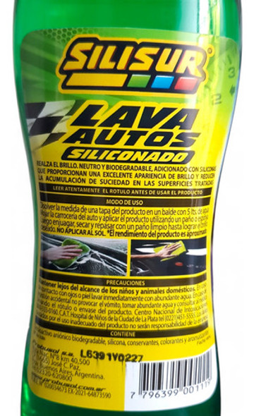 Liquido Lava Autos Siliconado Manzana Silisur 350 Cc 1