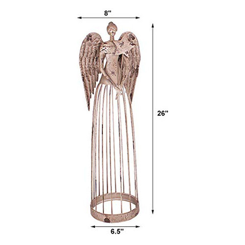 Jardín Metal Angel Trellis Antique Patina 255in Altura 1
