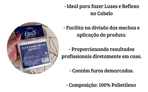 Touca Para Mecha Descartável Santa Clara 12 Und 1