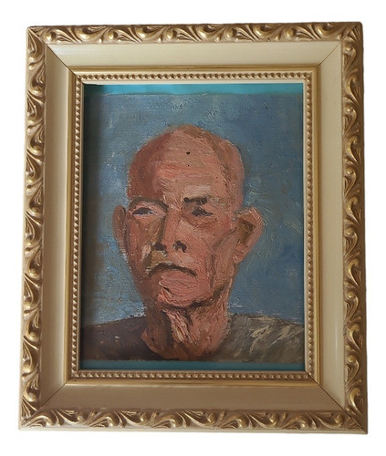 Quadro Retrato Masculino Oleo Sobre Tela Década 50 -23x19 Cm 0