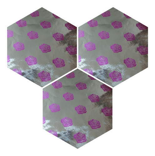 Papel Metalizado  Bombones Rosas  27cm X 27cmx 10hojas 0