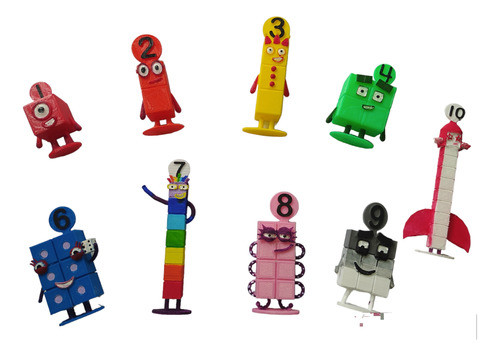 Numberblocks Muñecos Decorar O Jugar. Con Números Escritos 0