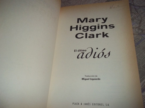 El Ultimo Adios - Mary Higgins Clark 1
