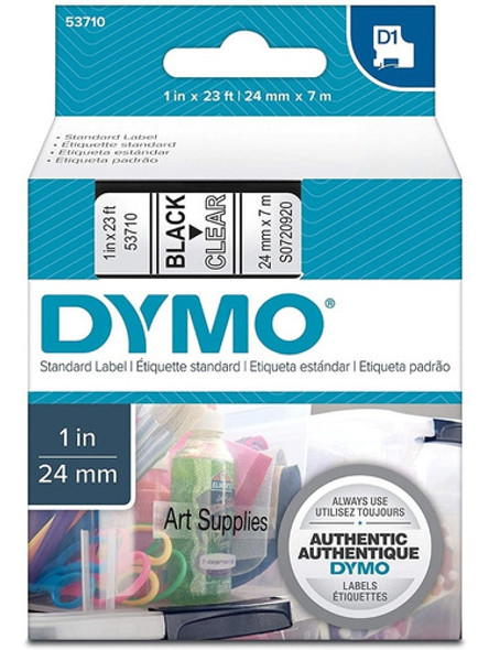 Cinta Rotulado Dymo D1 53710 24mm Negro/transparente 0