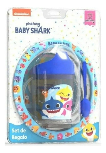 Set  Baby Shark Bowl Vaso Asas Tomasolito Blister Plato 0