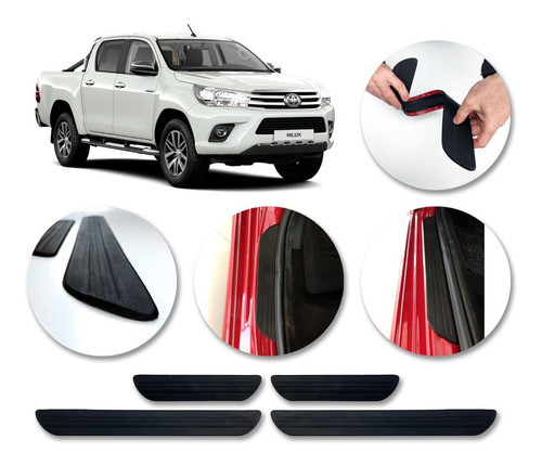 Cubre-zócalo De Puertas X4 5mm Espesor Toyota Hilux 2016 0