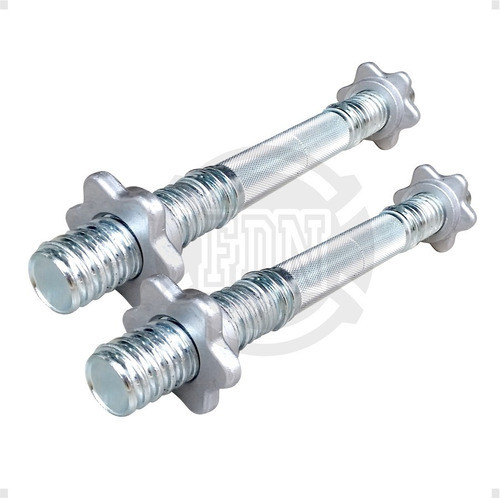Barra Maciza 1,10 + 2 Mancuernas Rosca Cromado Importado P 1