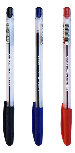 Kit 25 Canetas Esferográficas Unik 1mm Lyke Escrita Macia 1