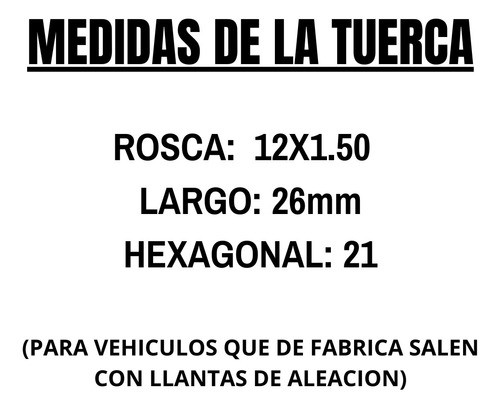 Tuerca Antirrobo Seguridad Toyota Celica Etios Yaris Hilux 1