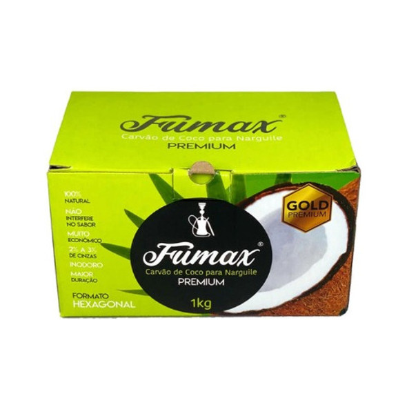 Carvão Fumax Premium Jumbo 1kg Original Narguile - 1 Caixa 1