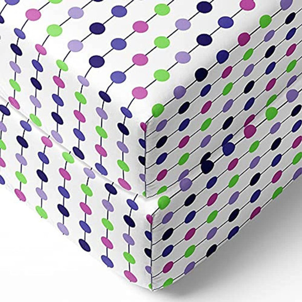 Sábanas Ajustables Para Cuna Bacati, Cordón De Perlas Morado 0