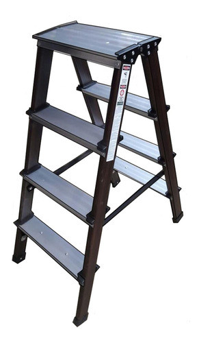 Escalera Plegable Aluminio Doble Lado 4 Peldaños 87 Cm 120kg 0
