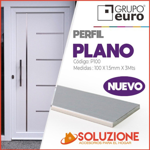 Perfil Plano 100mm Aluminio Anodizado Mueble O Zócalo G/euro 1