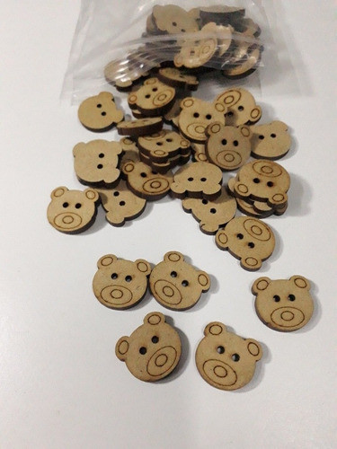200 Botones Madera Mdf Temática Infantil Sacos Tejidos Etc 1