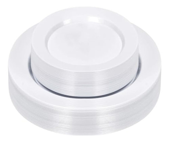 Bestluck 60 Platos De Plástico Blanco, Platos De 0