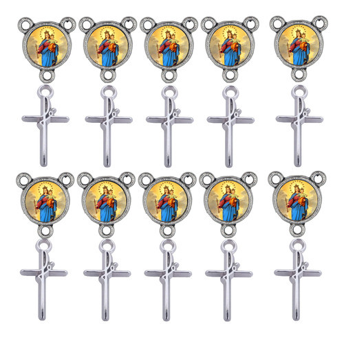10 Entremeio + 10 Cruxifixo Fe Nossa Senhora Auxiliadora 0