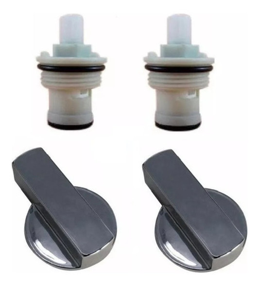 2 Reparos + 2 Manoplas P/ Torneira Elétrica Slim 4t Hydra 0