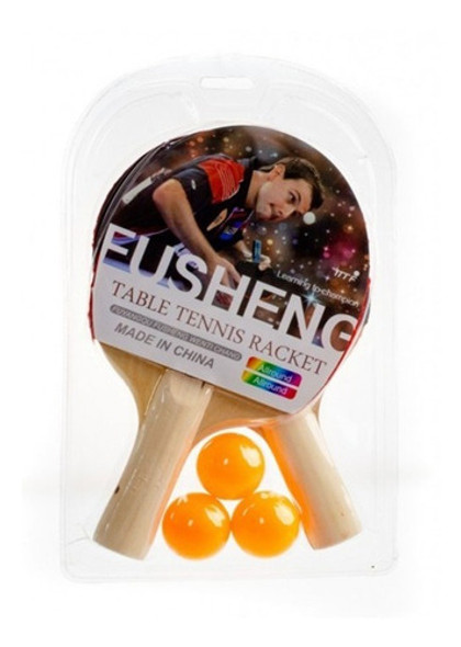 Set Kit Ping Pong 2 Paletas + 3 Pelotas Recreativo 1