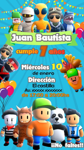 Invitación Digital Stumble Guys 0