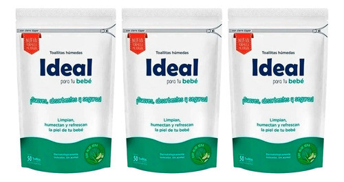 Ideal Toallitas Húmedas Para Tu Bebé Con Aloe Vera 50u X3 0