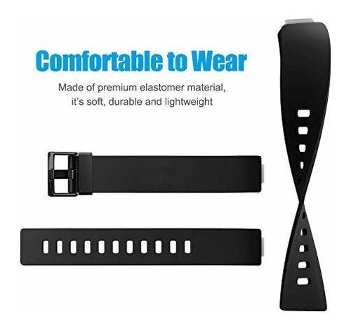 Malla De Silicona Negra Large Fitbit Inspire 2/hr/ace 1