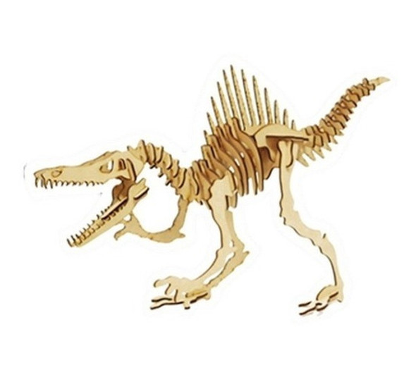 Dinosaurio De Madera Armar Espinosaurio Esqueleto Puzzle 3d 0
