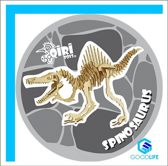 Dinosaurio De Madera Armar Espinosaurio Esqueleto Puzzle 3d 1