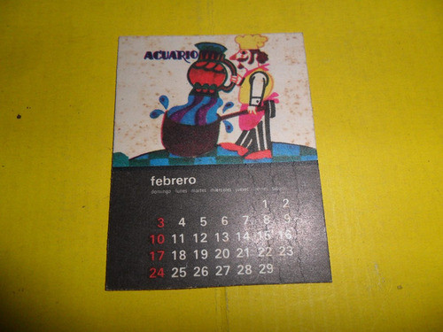 Calendario Almanaque Acuario Febrero Piscis 0