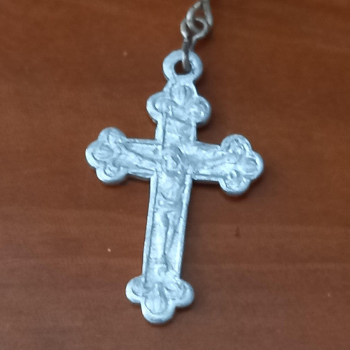 Viejo Rosario Católico Francés Lourdes Cuentas Vidrio Rosado 1
