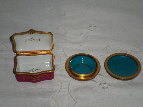 Antiguos Pastilleros De Porcelana Francesa Y Otro Cloisoné 1