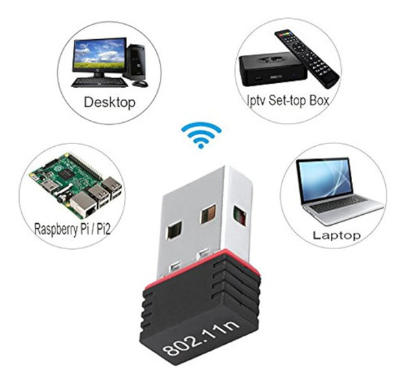 Lotekoo 150mbps Adaptador Wifi Usb, Adaptador De Tarjeta De 1