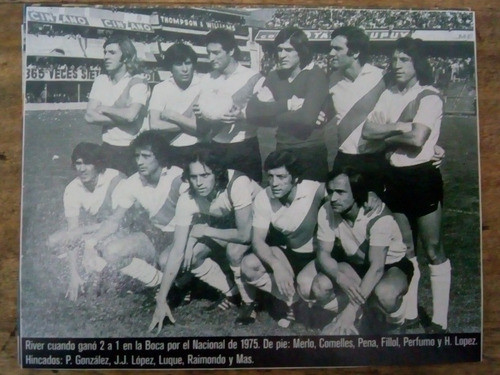 Recorte River Plate Nacional 1975 Triunfo Sobre Boca 0