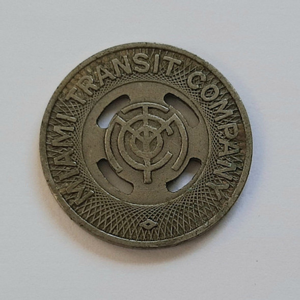 Ficha Metal Antiga Miami Transit Company 0