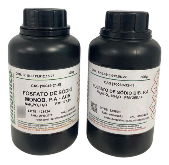 Fosfato Sódio Monobásico 500g + Fosfato Sódio Bibasico 500g 0 Fosfato Sódio Monobásico 500g + Fosfato Sódio Bibasico 500g 0