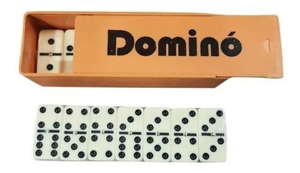 Juego De Domino Caja Acrilica Economico Fichas Marfil Grande 1