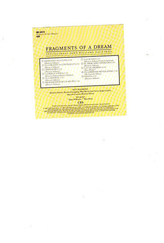 Cd Inti Illimani, Williams, Peña, Fragments Of A Dream 1987 0