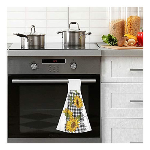 Girasoles Tela Escocesa Colgando Toallas De Cocina Toalla De 1