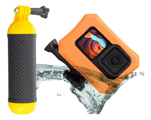 Capa Protetora Flutuante Gopro Hero 9 10 11 Black + Bastão 0