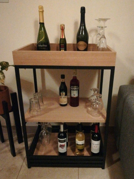 Mesa Bar Barra Hierro Y Madera Estilo Industrial Para Bebida 0