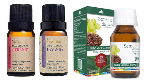 Óleo Essencial Gerânio + Lavanda + Ov. Semente Uva Wnf 0