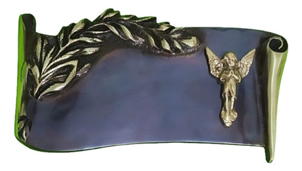 Placas De Bronce N° 23 Pergamino Con Angelito 25 Cm X 15 Cm 0 Placas De Bronce N° 23 Pergamino Con Angelito 25 Cm X 15 Cm 0