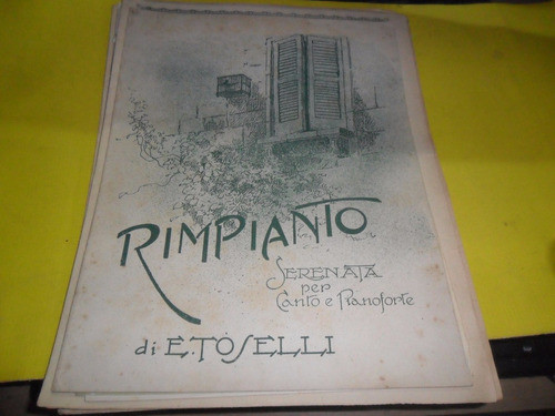 Antigua Partitura Rimpianto A Silvestri E Toselli Serenata 0
