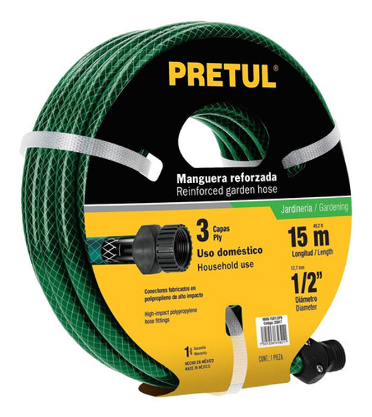 Manguera 3 Capas 1/2  C/con.plast Pretul 15x1/2pr X R.15m-yn 0