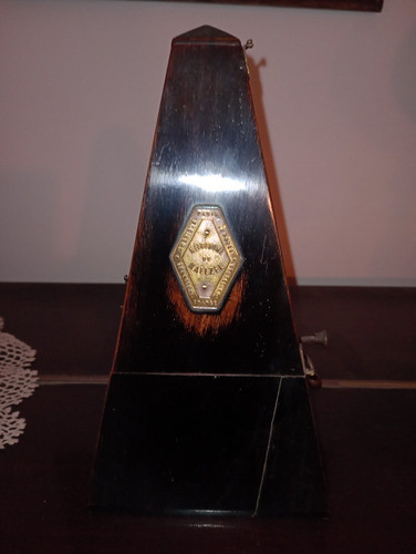 Metronomo De Madera Maelzel Mecanico Piramidal Caoba Francés 0