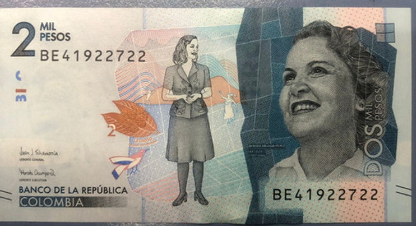 Billete Colombia 2000 Pesos Año 2019 Sin Circular 0