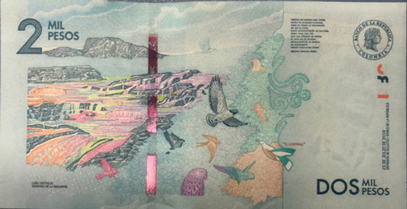 Billete Colombia 2000 Pesos Año 2019 Sin Circular 1